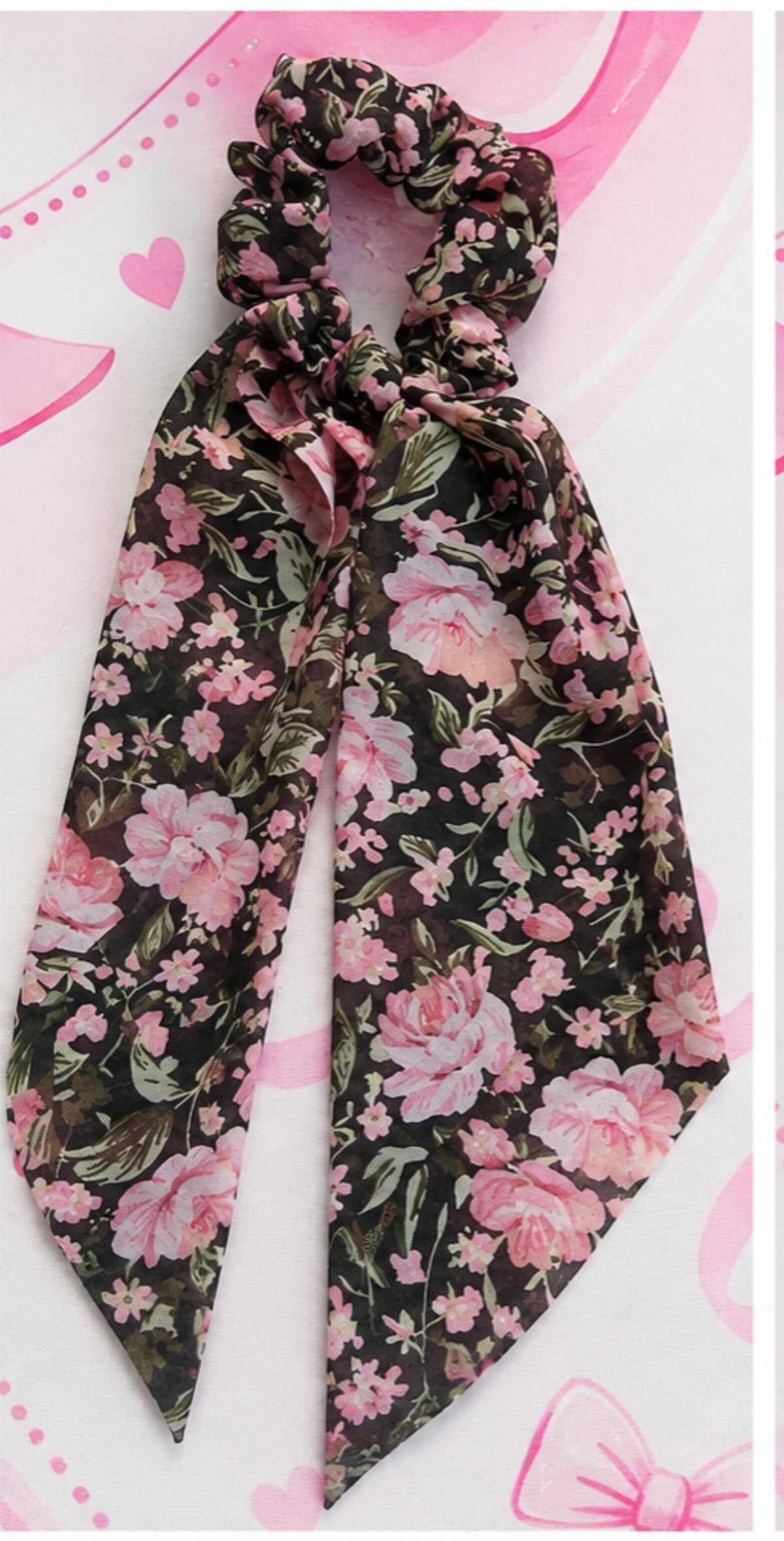 Midnight Blossom Tie Scrunchie ππΈ