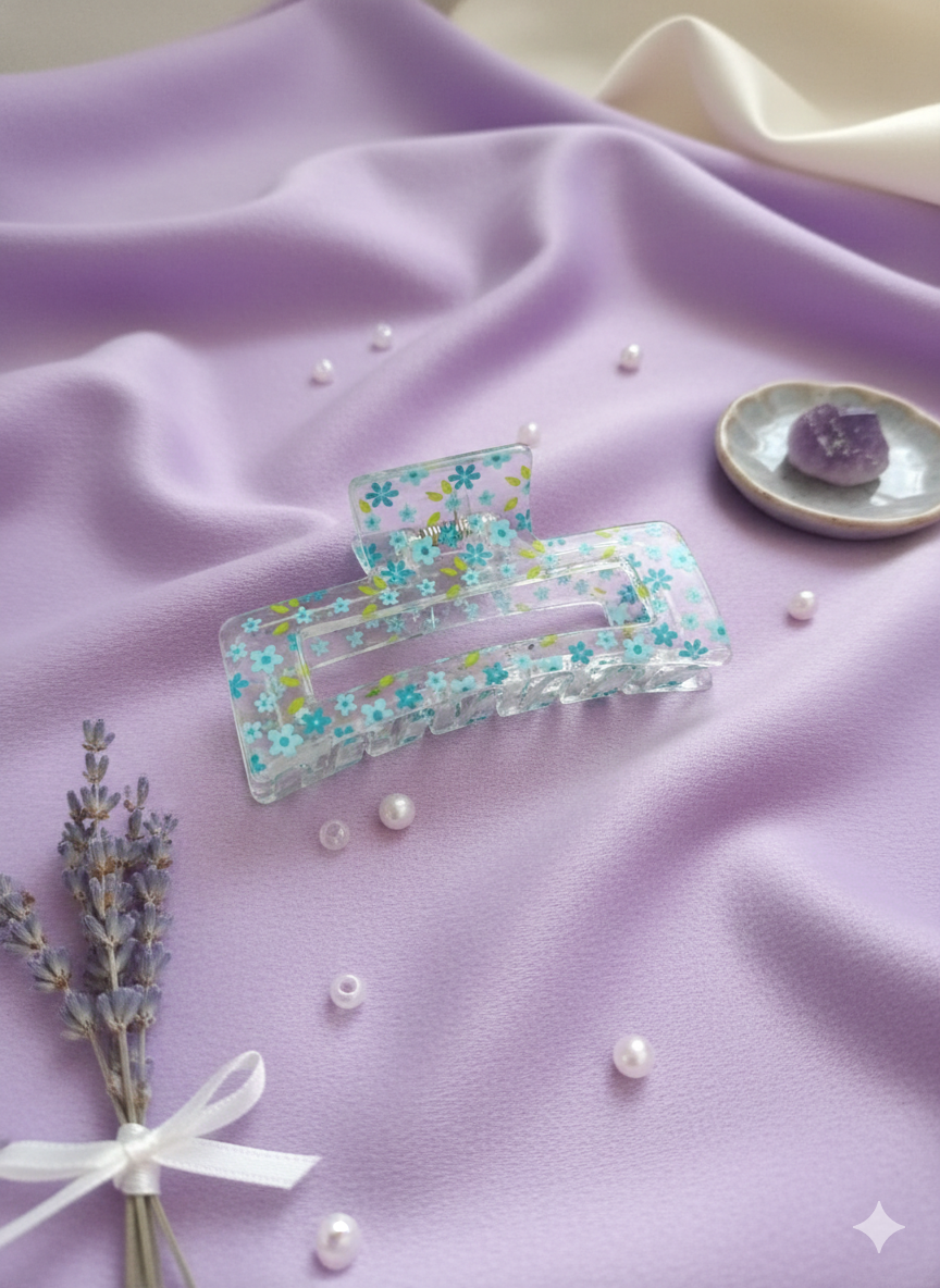 Pattern Rectangular Hair Claw Clips.