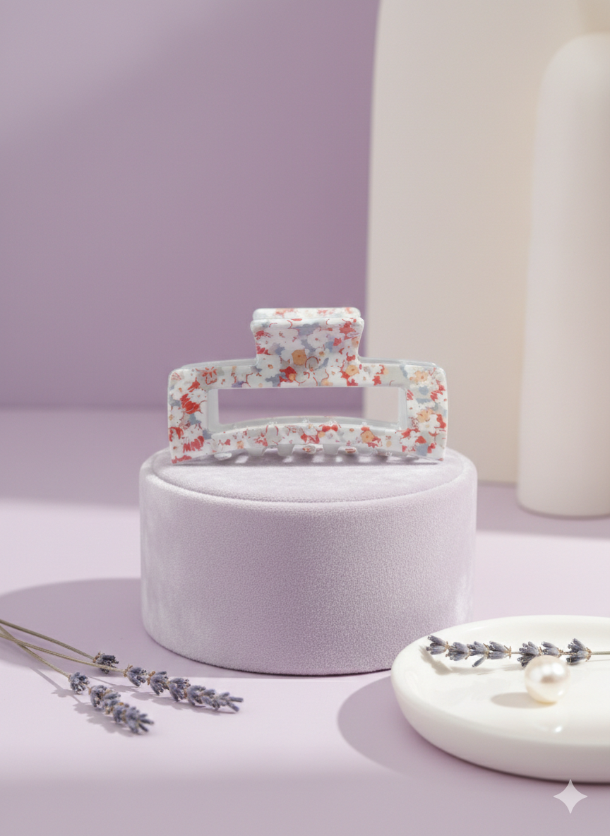 Pattern Rectangular Hair Claw Clips.