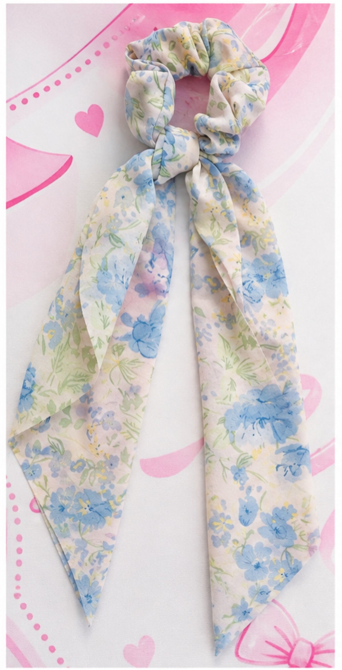 Bluebell Garden Tie Scrunchie 🩵🎀